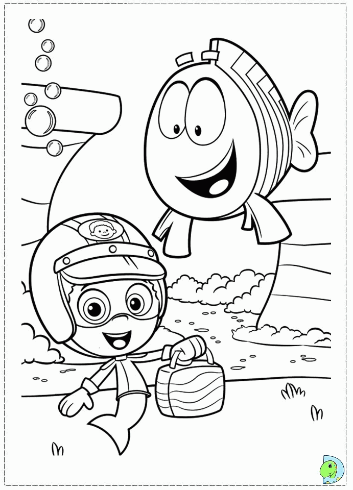 Plansa de colorat cu Bubble Guppies 101 4